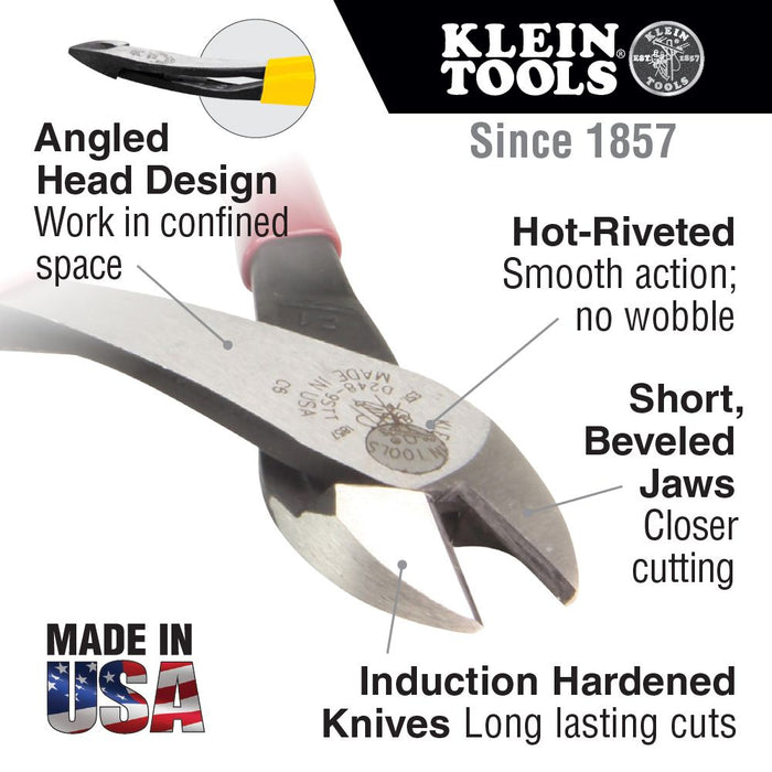 Klein D248-8 8" Angled Head, Short Jaw Diagonal Cutting Pliers - Image 3