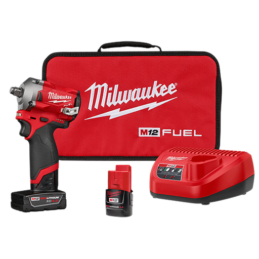 Milwaukee 2555-22 M12 Fuel 1/2" Stubby Impact Wrench Kit - Image 1
