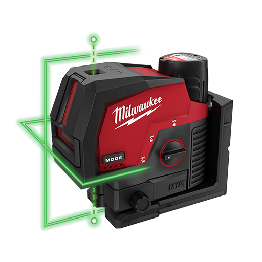Milwaukee 3622-21 M12 Green Cross Line & Plumb Points Laser Kit - Image 2