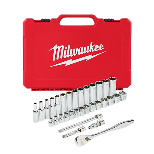 Milwaukee 48-22-9508 3/8" Drive 32 Piece Ratchet & Socket Set - Metric - Image 1