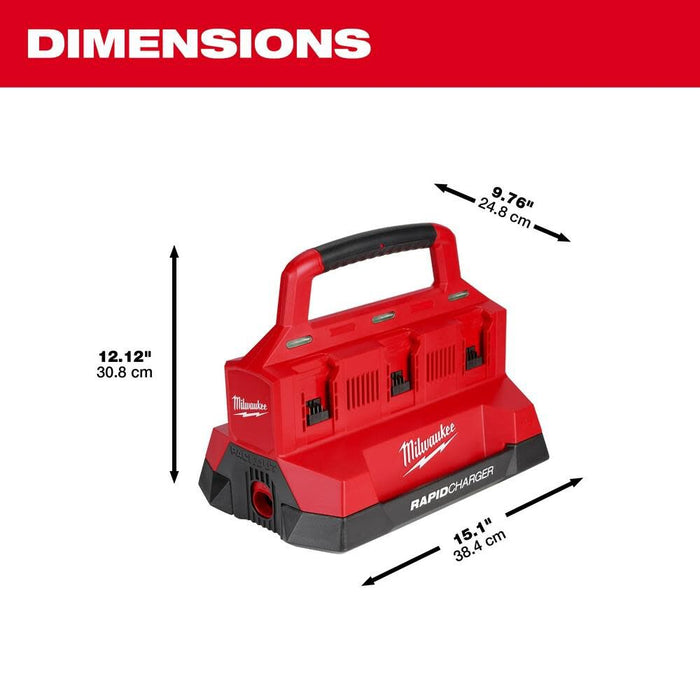 Milwaukee 48-59-1809 M18 PACKOUT Six Bay Rapid Charger - Image 4