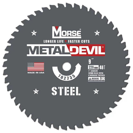 MK Morse CSM948FSC 9" Metal Devil Metal-Cutting Circular Saw Blade - Image 1