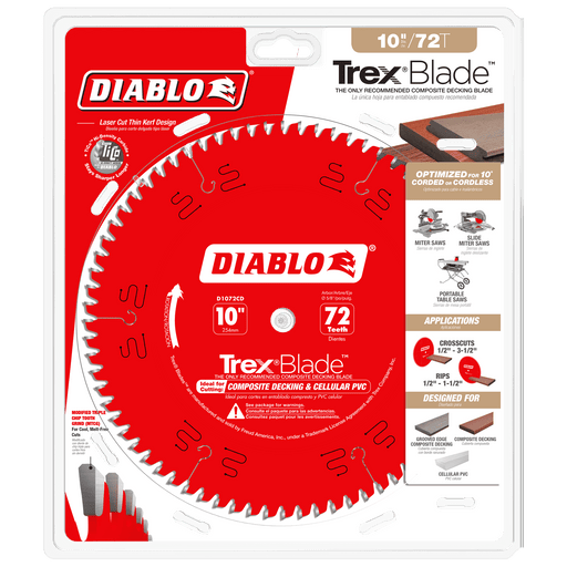 Diablo D1072CD 10" x 72-Tooth TrexBlade Saw Blade for Composites and Plastic - Image 2