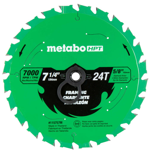 Metabo HPT 115757M 7-1/4" 24-Tooth Framing Saw Blade - Image 1