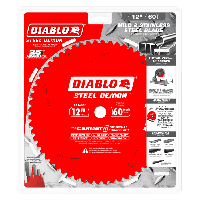 Diablo D1260CF 12" x 60-Tooth Steel Demon Cermet II Saw Blade for Medium Metal - Image 2