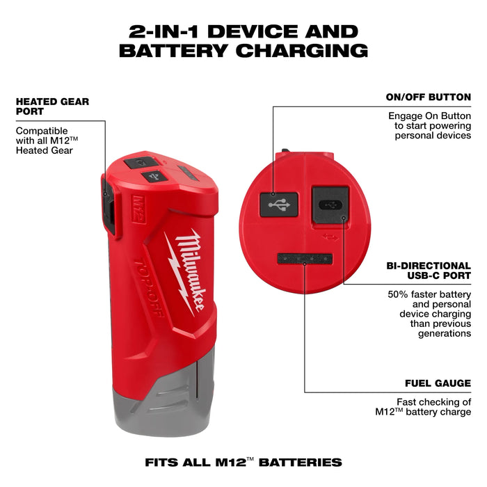 Milwaukee 48-59-1211 M12 TOP-OFF Power Supply & Charger - Image 3