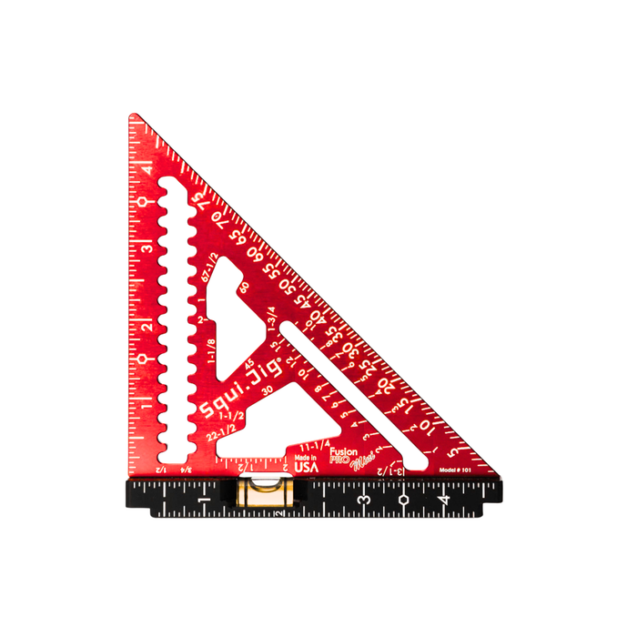 SquiJig Fusion 4.5" Mini Pro Rafter Square - RED - Image 1