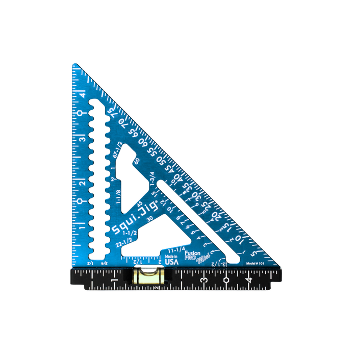 SquiJig Fusion 4.5" Mini Pro Rafter Square - BLUE - Image 1
