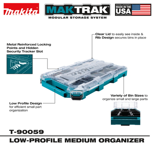 Makita T-90059 MAKTRAK Low-Profile Medium Organizer - Image 2