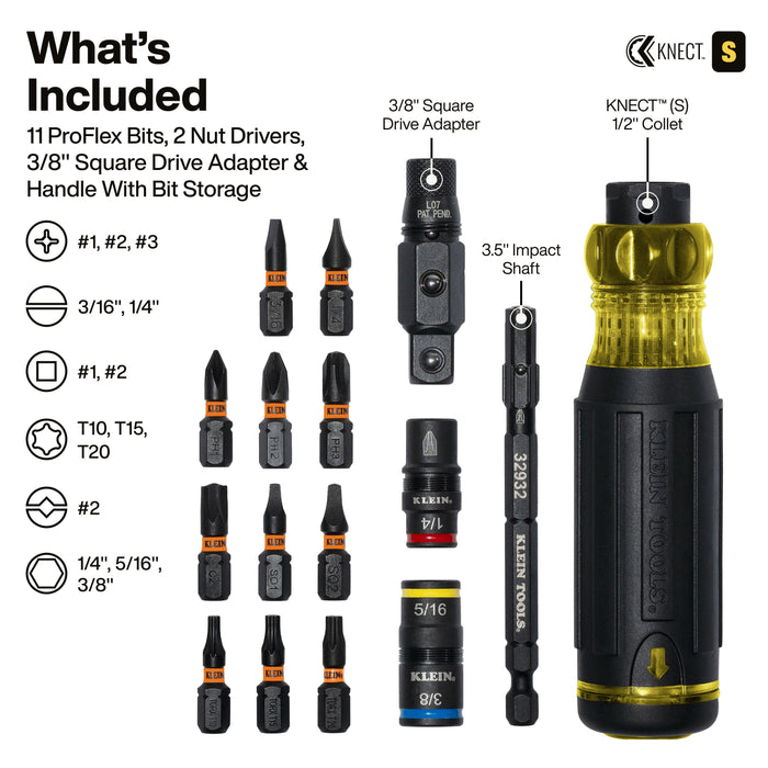 Klein 32517HD KNECT 17-in-1 Impact-Rated Hybrid Screwdriver / Nut Driver - Image 2