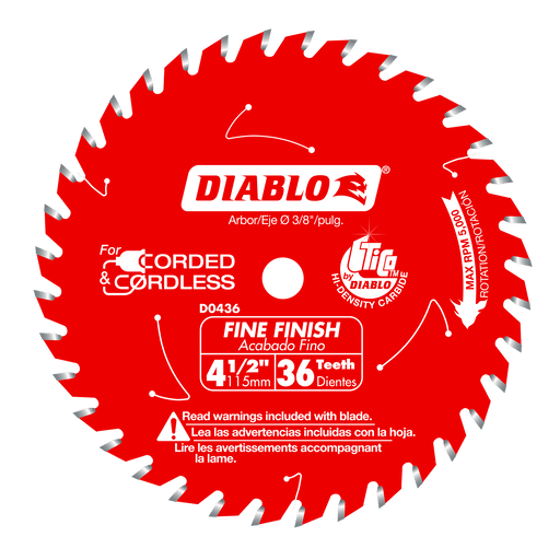 Diablo D0436X 4-1/2" 36-Tooth Fine Finish Saw Blade - Image 1
