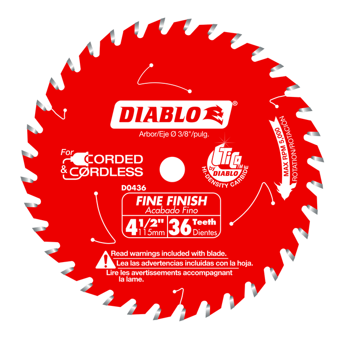Diablo D0436X 4-1/2" 36-Tooth Fine Finish Saw Blade - Image 1