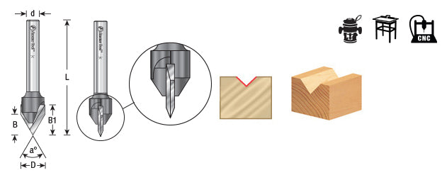 Amana 45707 Sign Making V-Groove Router Bit - Image 5