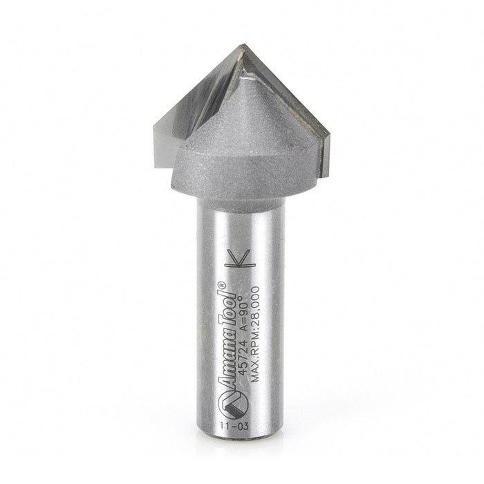 Amana 45724 Sign Making V-Groove Router Bit - Image 1