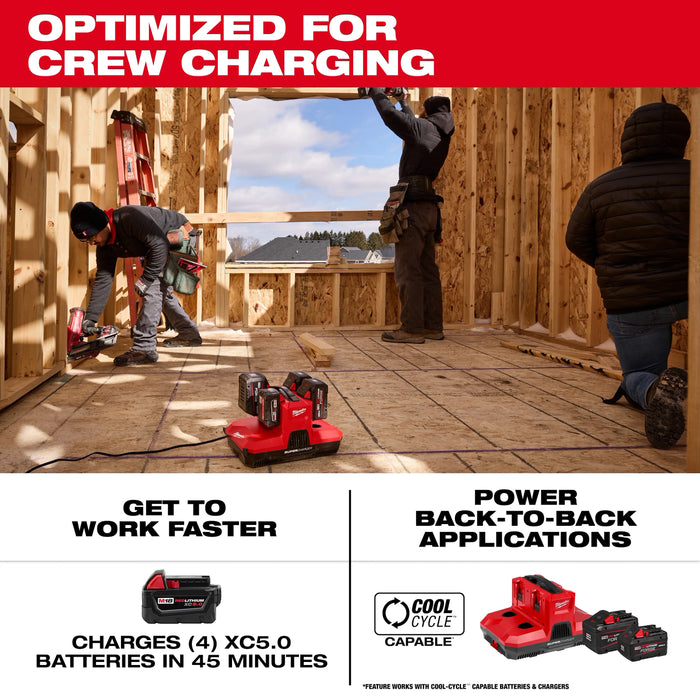 Milwaukee 48-59-1818 M18 & M12 Four Bay Simultaneous Super Charger - Image 4