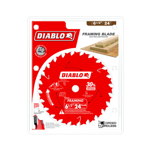 Diablo D0624A 6-1/2" x 24 Tooth Framing Saw Blade for Wood - Image 2
