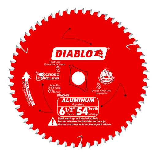 Diablo D0654NA 6-1/2" x 54-Teeth Saw Blade for Aluminum - Image 1