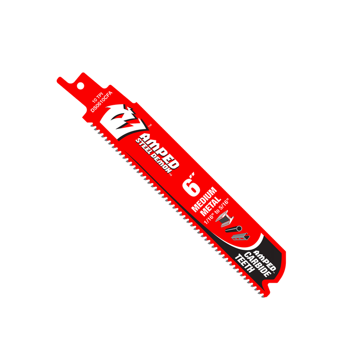 Diablo DS0Diablo DS0610CFA 6" 10 TPI AMPED Steel Demon Carbide Teeth Reciprocating Saw Blades - Image 1