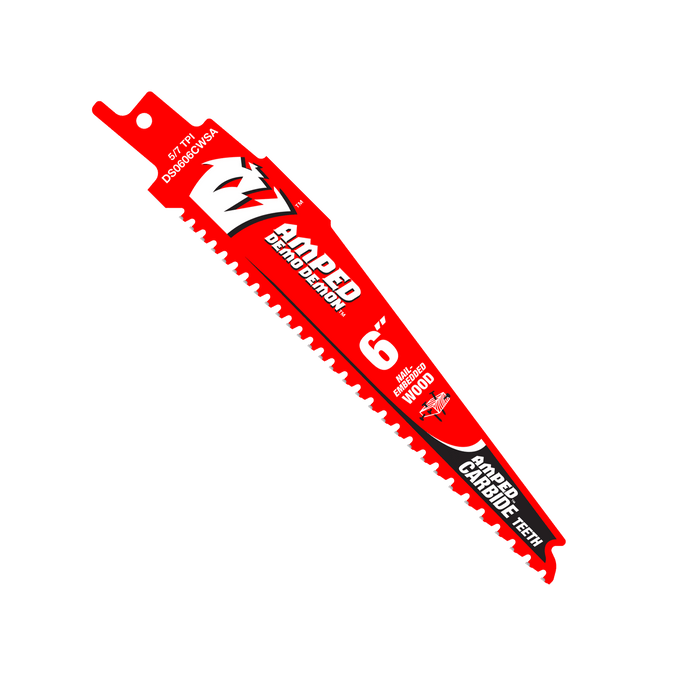 Diablo DS0606CWSA 6" 5/7 TPI AMPED Demo Demon Carbide Teeth Reciprocating Saw Blades - Image 1