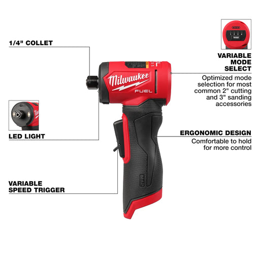 Milwaukee 3485-20 M12 FUEL 1/4" Right Angle Die Grinder (Tool Only) - Image 2