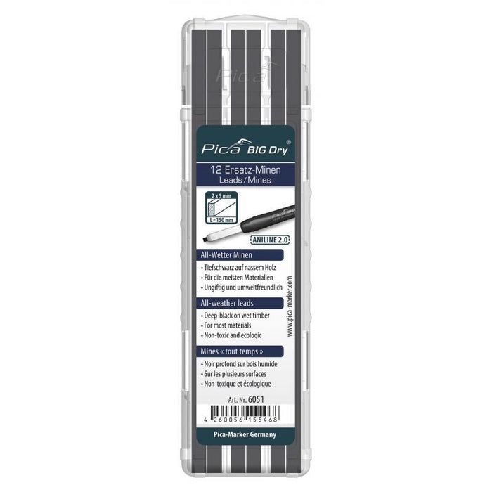 Pica Big Dry 6051 Aniline 2.0 Lead Refill 12 Pack - Image 1