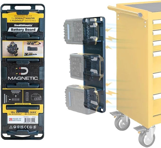 StealthMounts DeWalt Yellow Magnetic Battery Board - Image 1