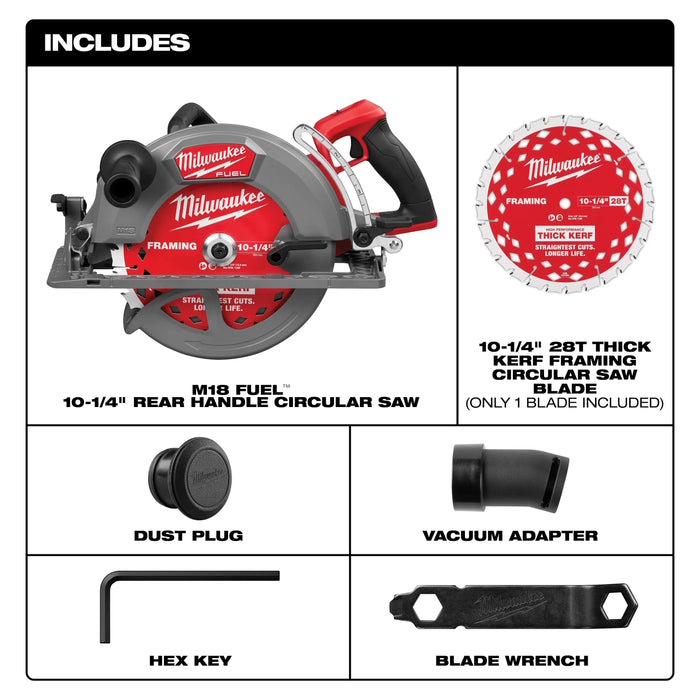 Milwaukee 3026-20 M18 FUEL 10-1/4" Rear Handle Circular Saw (Tool Only) - Image 4