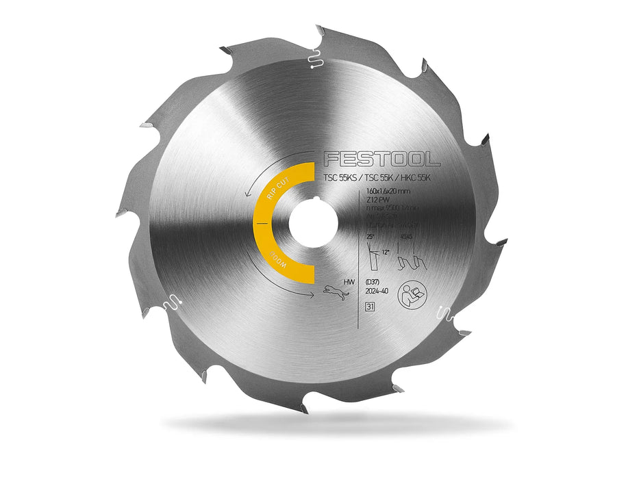 Festool 578587 HW 160mm Rip Cut Saw Blade - Image 1