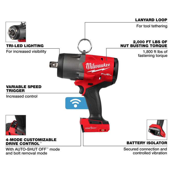 Milwaukee 2967-20 M18 Fuel 3/4" High Torque Impact Wrench (Tool Only) - Image 3