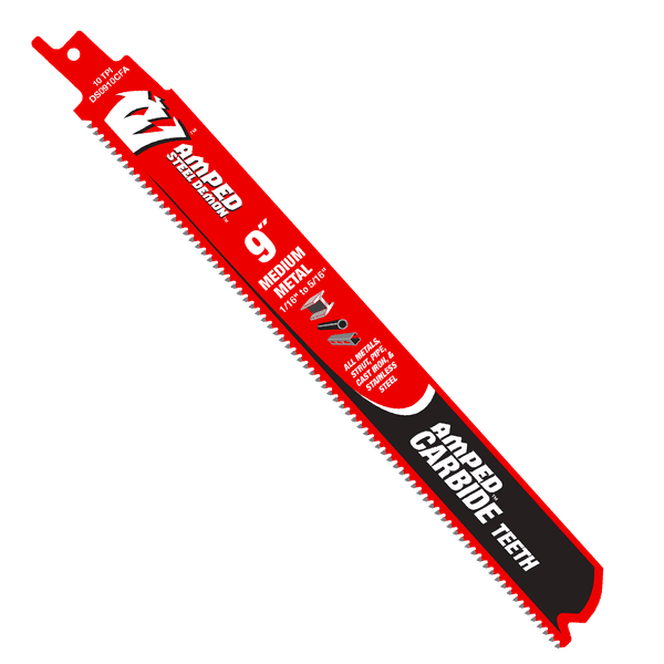 Diablo DS0910CFA 9" 10TPI AMPED Steel Demon Carbide Teeth Reciprocating Saw Blades - Image 1