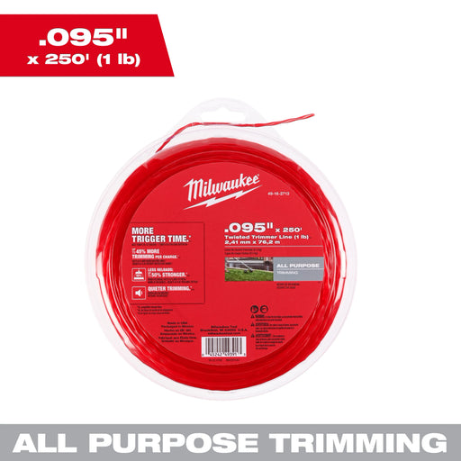Milwaukee 49-16-2713 .095" x 250' Twisted Trimmer Line - Image 1