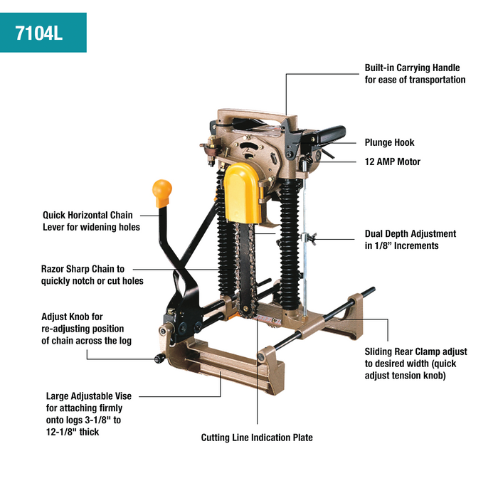 Makita 7104L Chain Mortiser — Coastal Tool Makita 7104L Chain Mortiser — Coastal Tool