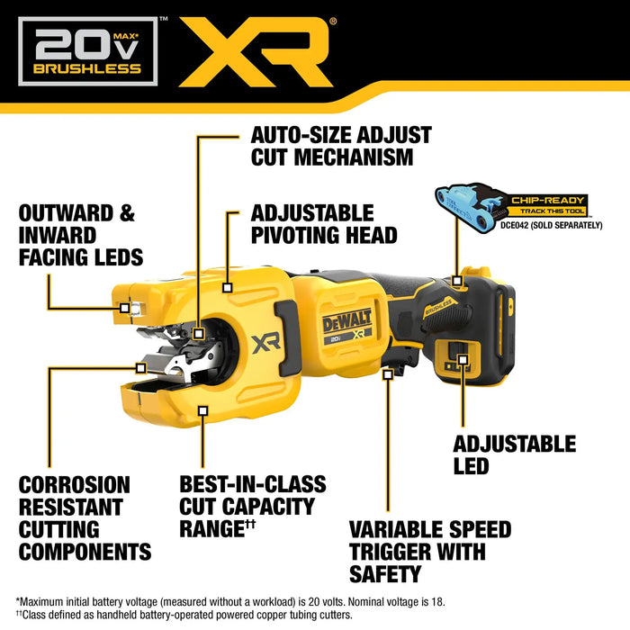 DeWalt DCE154B 20V MAX XR 1-1/4" Copper Tubing Cutter (Tool Only) - Image 4