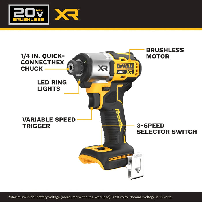 DeWalt DCF845P1 20V Max XR 1/4"  Impact Driver Kit - Image 5
