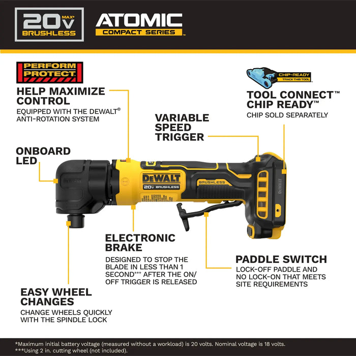 DeWalt DCG422B ATOMIC 20V MAX Right Angle Die Grinder (Tool Only) - Image 4