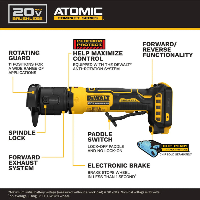 DeWalt DCG430B ATOMIC 20V MAX 3" Cut-off Tool (Tool Only) - Image 4