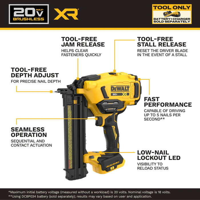 DeWalt DCN210E1 20V MAX XR 18 Gauge Brad Nailer Kit - Image 5