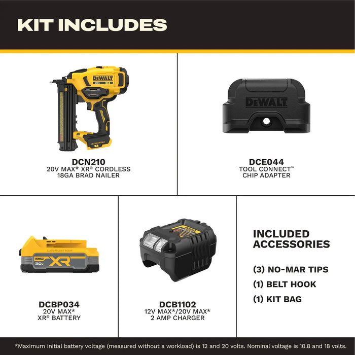 DeWalt DCN210E1 20V MAX XR 18 Gauge Brad Nailer Kit - Image 6