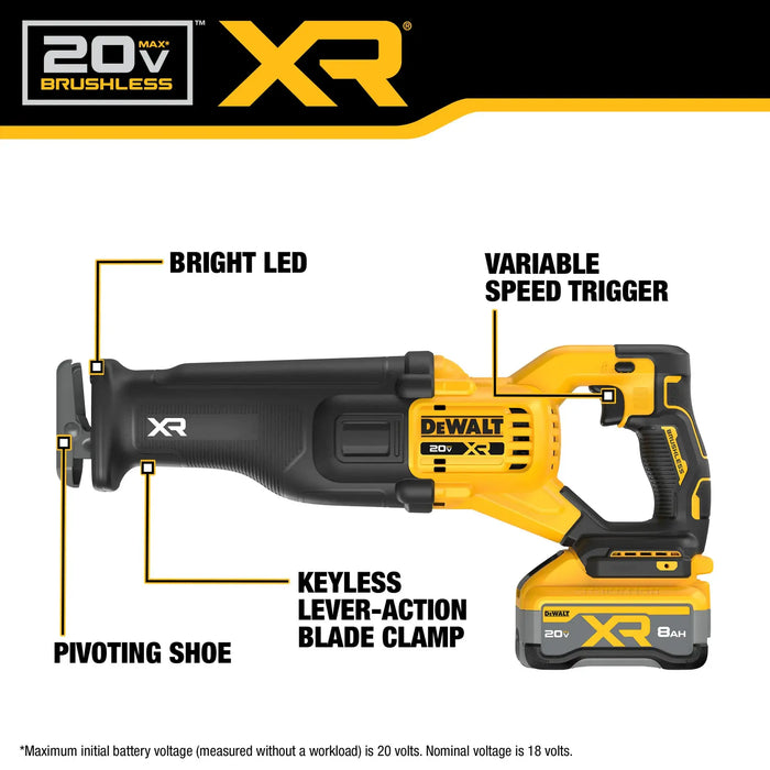 DeWalt DCS384B 20V MAX XR Brushless Cordless Reciprocating Saw (Tool Only) - Image 4