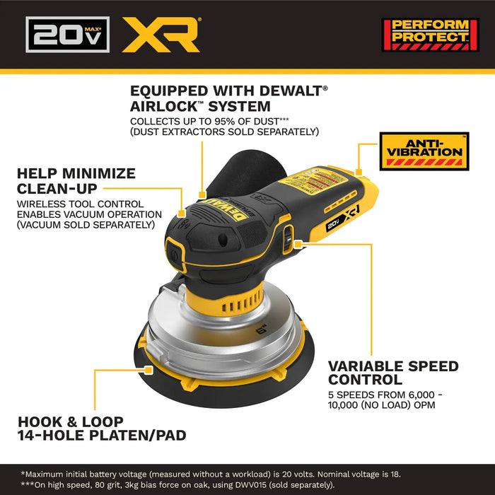 DeWalt DCW230B 20V MAX X¨ 6" Random Orbit Sander (Tool Only) - Image 4