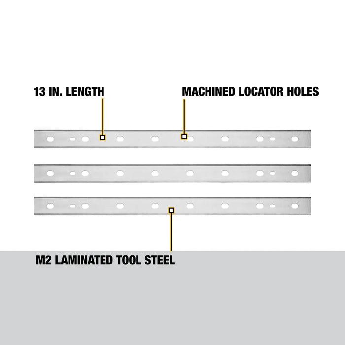 DeWalt DW7352 13" Disposable and Reversible Thickness Planer Knives 3-Pack - Image 2