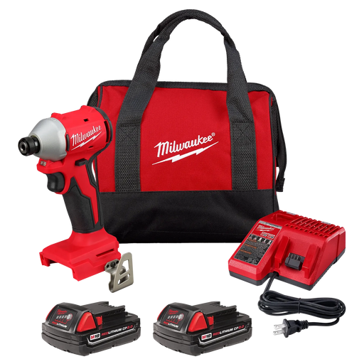 Milwaukee 3650-22CT M18 Compact Brushless 1/4" Hex Impact Driver Kit - Image 1
