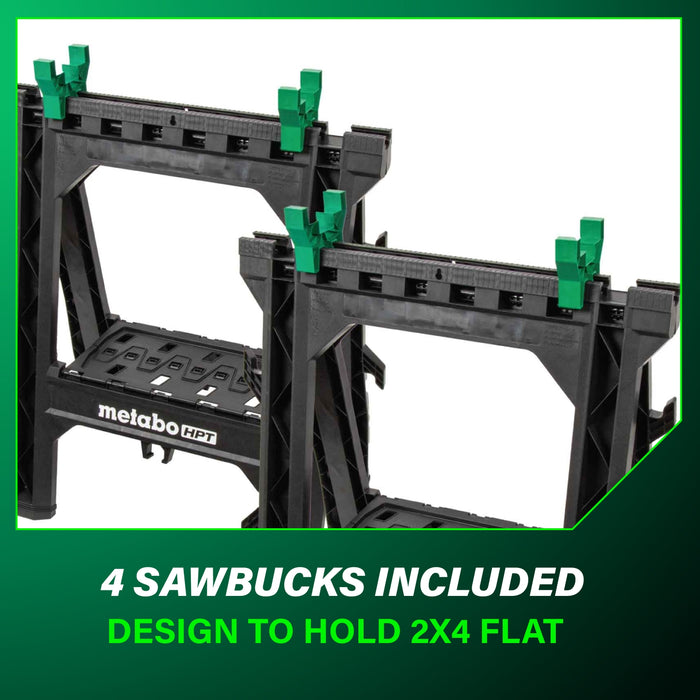 Metabo HPT 115772M Heavy Duty Folding Sawhorse 2 Pack - Image 3