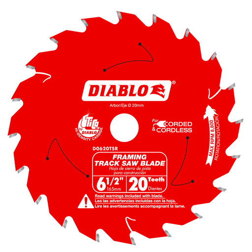Diablo D0620TSR 6-1/2" 20-Teeth Track Saw Blade for Framing - Image 1