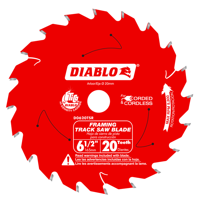 Diablo D0620TSR 6-1/2" 20-Teeth Track Saw Blade for Framing - Image 1