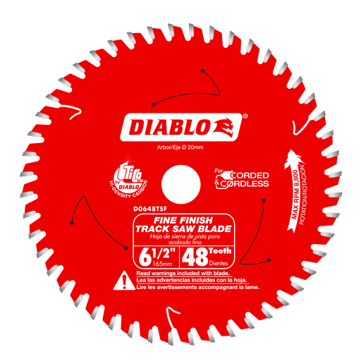 Diablo D0648TSF 6-1/2" x 48-Teeth Track Saw Blade for Fine Finish and Plywood - Image 1