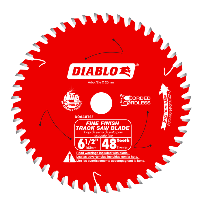 Diablo D0648TSF 6-1/2" x 48-Teeth Track Saw Blade for Fine Finish and Plywood - Image 1