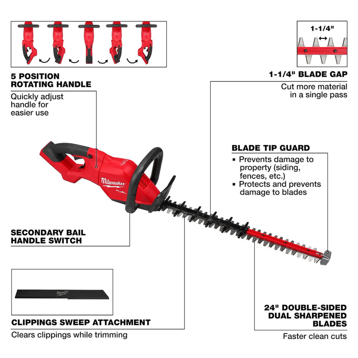 Milwaukee 3033-20 M18 FUEL 24" Hedge Trimmer (Tool Only) - Image 3