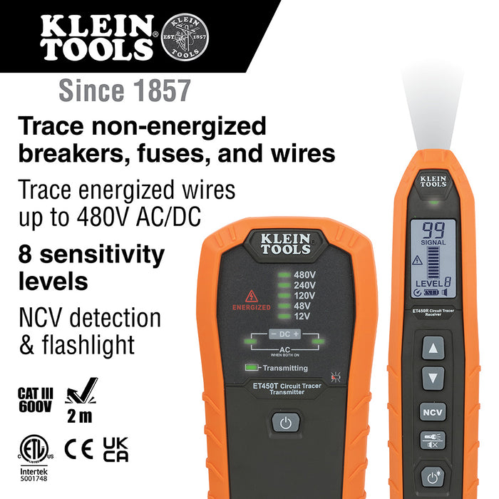 Klein ET450 Advanced Electrical Circuit Breaker Finder and Wire Tracer Kit - Image 5