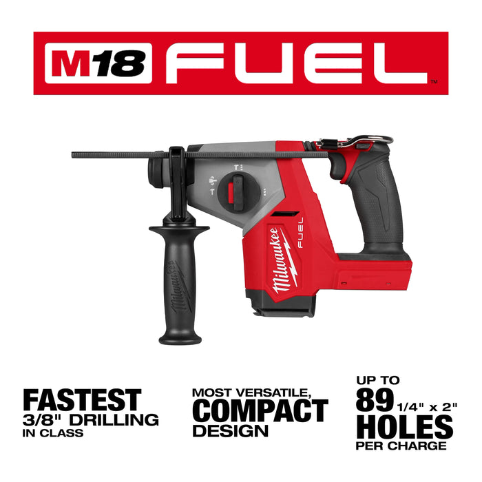 Milwaukee 2908-20 M18 Fuel 5/8" SDS-Plus Rotary Hammer (Tool Only) - Image 2